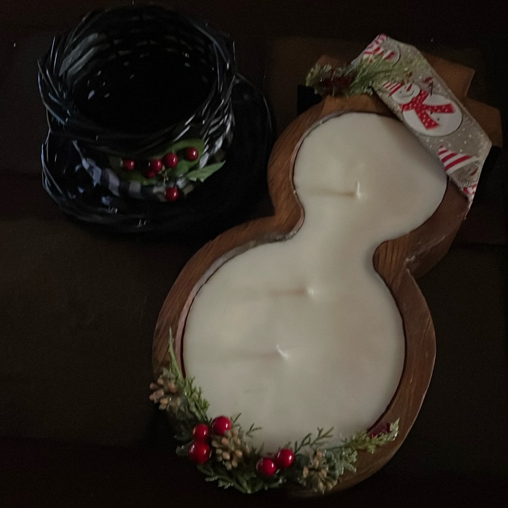 Branch and Grove Snowman candles